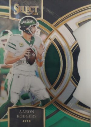 2023 Panini Select Premier Prizm Aaron Rodgers Black and Green Die-Cut #121