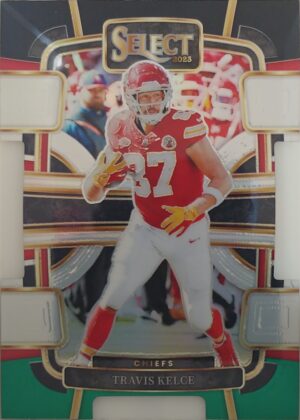 2023 Panini Select Concourse Prizm Travis Kelce Black and Green Die-Cut #50