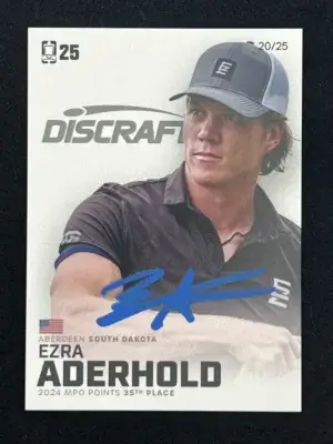 2025 DGPT Ezra Aderhold White 20/25 Autographed